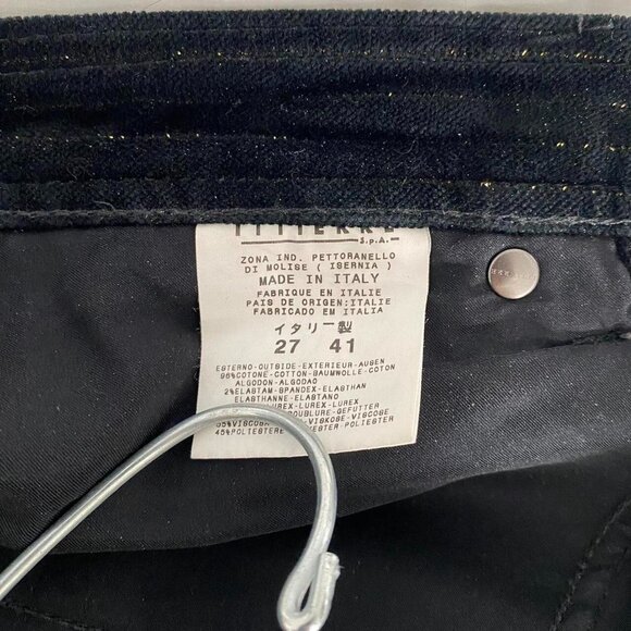 Vintage 90s Versace Jeans Couture Authentic Women’s Black Velvet Shimmer Pants - Picture 8 of 8